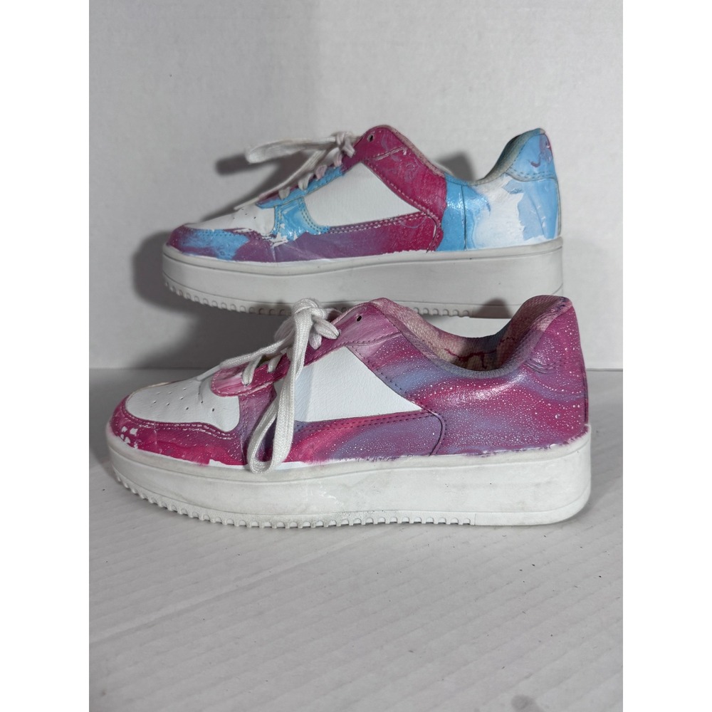 No Boundaries WMNB40AC007 Pink Blue Marble Platform Sneakers Womens 7